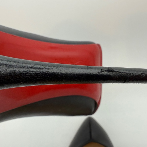 CHRISTIAN LOUBOUTIN CREASED TOE 10MM STILETTO PUMPS SIZE 41 BLACK KID - Picture 6 of 8